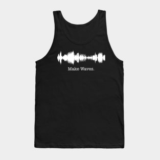 Make Waves audio waveform - white Tank Top